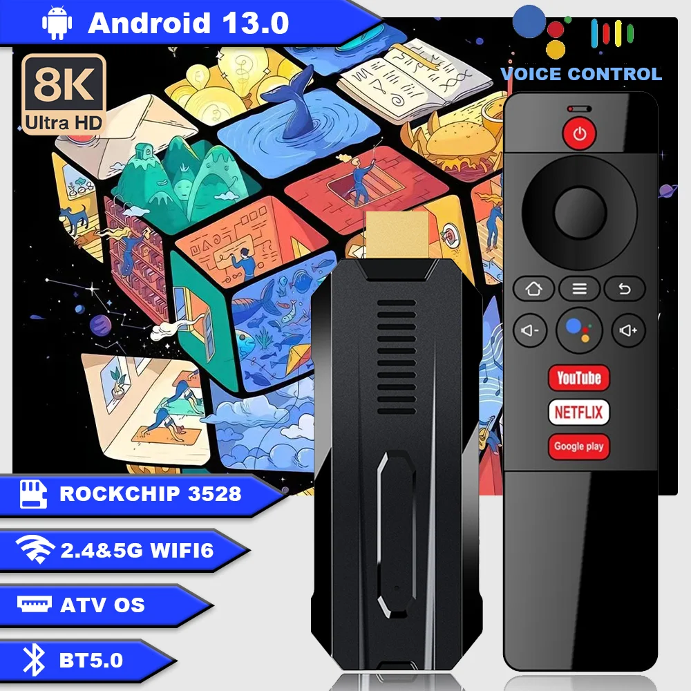 Atonsdeal ATV ̴ TV ƽ, ȵ̵ 13 RK3528  ھ Cortex A53  8K , 4K   6 BT5.0   Ʈ TV ڽ